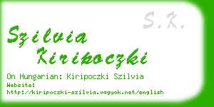 szilvia kiripoczki business card